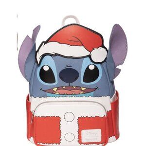 NWT Loungefly Disney Stitch Santa Claus Christmas Backpack Ho Ho Ho